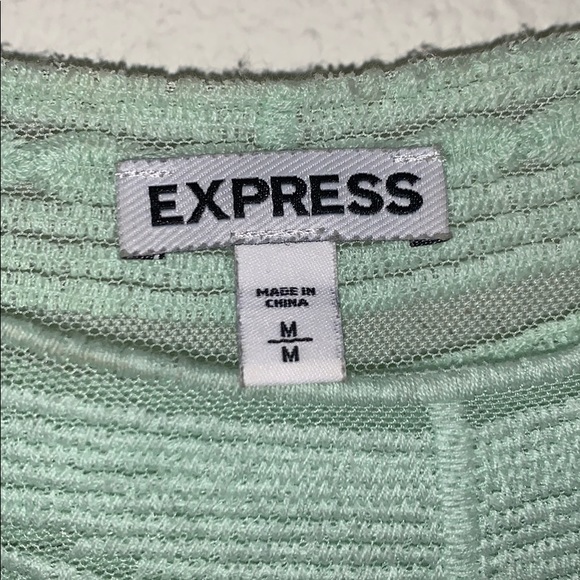 Express Women’s Mint Sheer Lace Crop Top - Picture 3 of 4